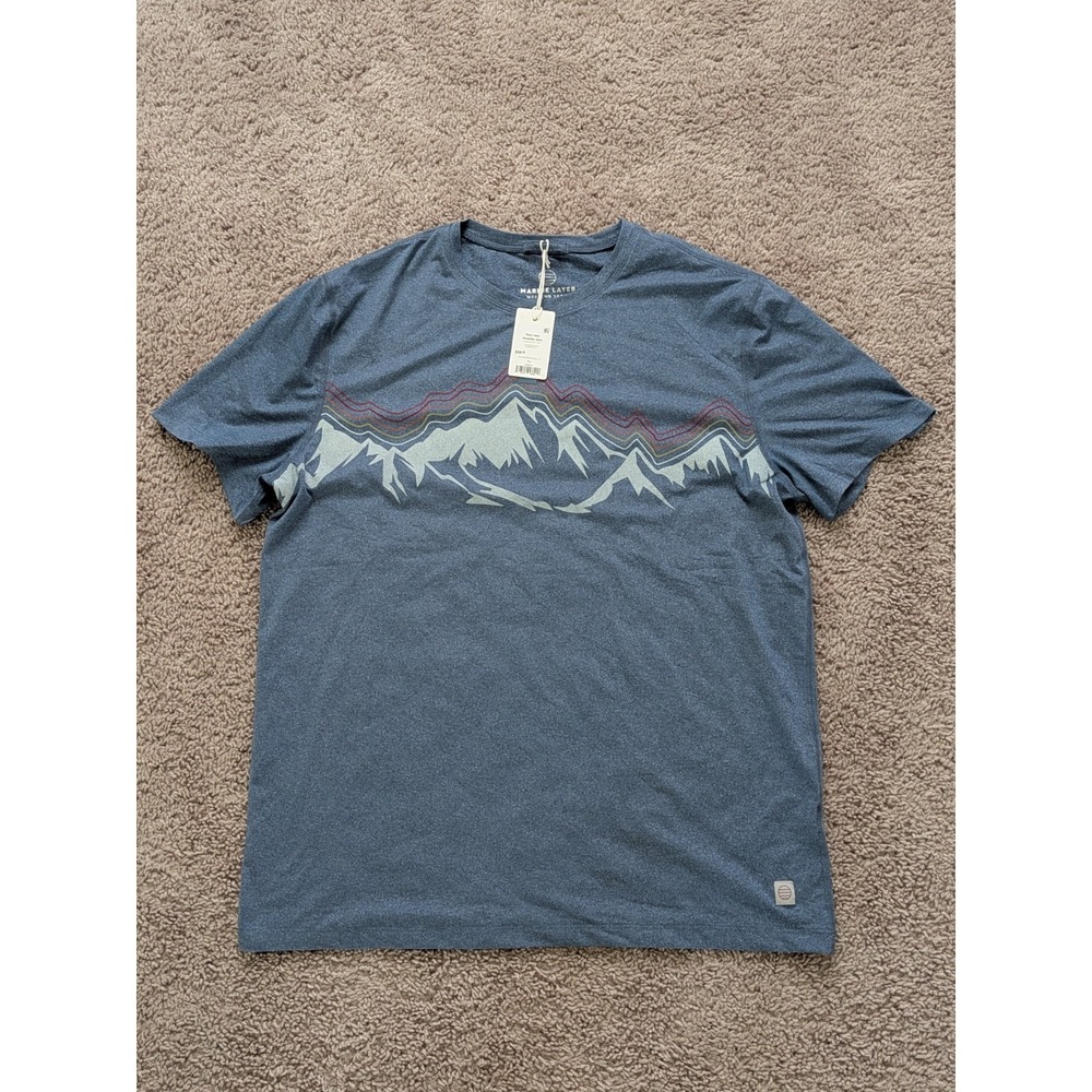 Marine Layer Weekend Sport Recycled Sport Graphic Tee Blue Mens Medium NWT
